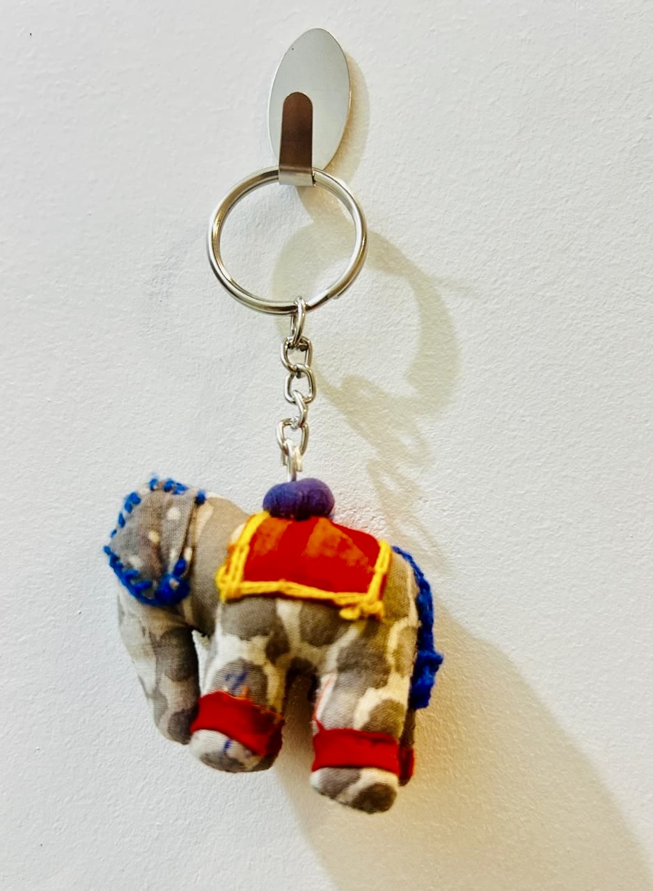 Elephant Fabric Keychain – Upcycled | Swizuka
