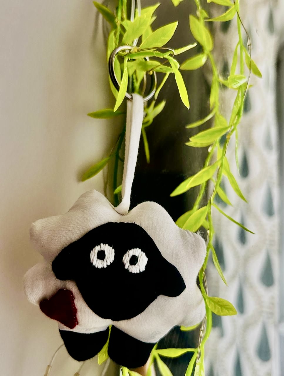 Sheep Fabric Keychain – Upcycled | Swizuka